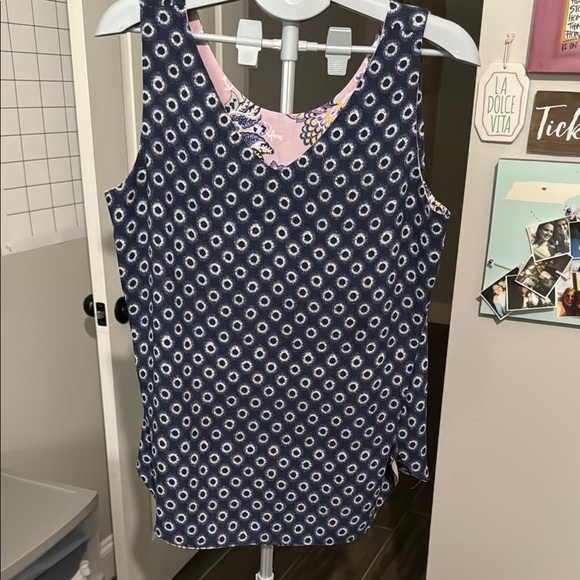 Chico’s Reversible Geometric Circle To Floral Tank Sz L - Picture 2 of 5